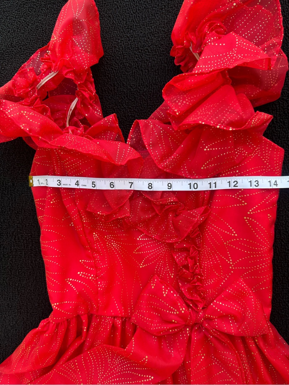 Vintage 80’s Noralee Original Girls Party Dress Red & Gold 7/8 Made in USA - Picture 10 of 12